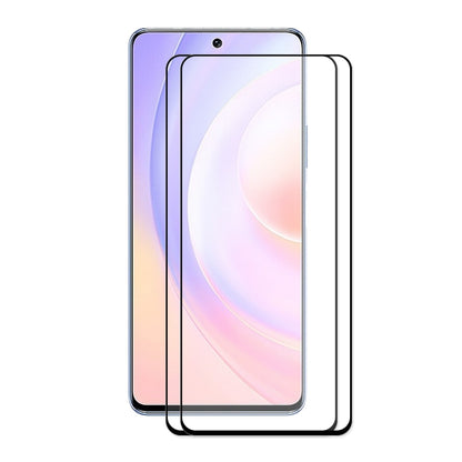 Two full-coverage tempered glass screen protectors for smartphone, 2-pack, 2.5D curved