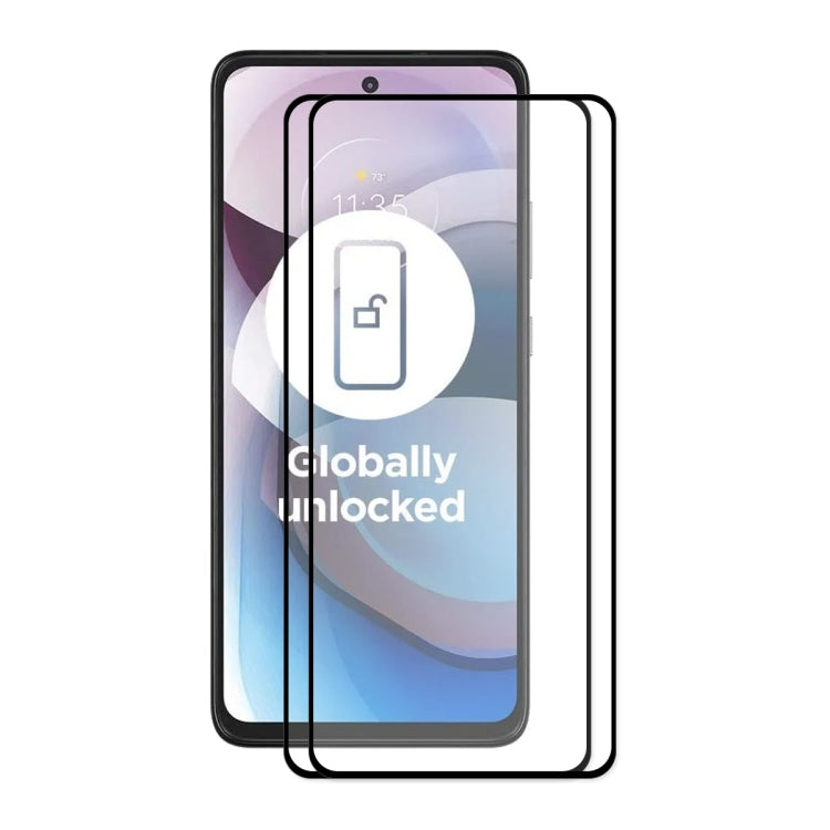 Tempered glass screen protector with camera cutout and full-coverage adhesive fit