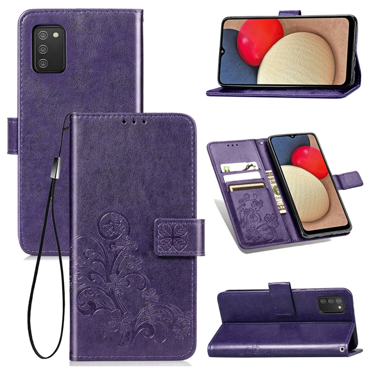 Purple embossed leather wallet phone case with lanyard strap and card holder