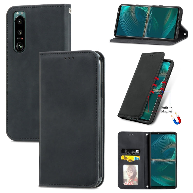 Retro Skin Feel Business Magnetic Horizontal Flip Leather Case with Holder & Card Slots & Wallet & Photo Frame, For Samsung Galaxy M32, For Samsung Galaxy A82 5G, For Samsung Galaxy A03s 164mm, For Sony Xperia 5 III