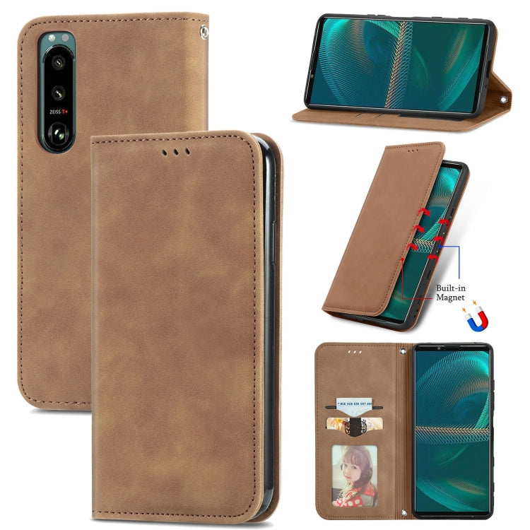 Retro Skin Feel Business Magnetic Horizontal Flip Leather Case with Holder & Card Slots & Wallet & Photo Frame, For Samsung Galaxy M32, For Samsung Galaxy A82 5G, For Samsung Galaxy A03s 164mm, For Sony Xperia 5 III
