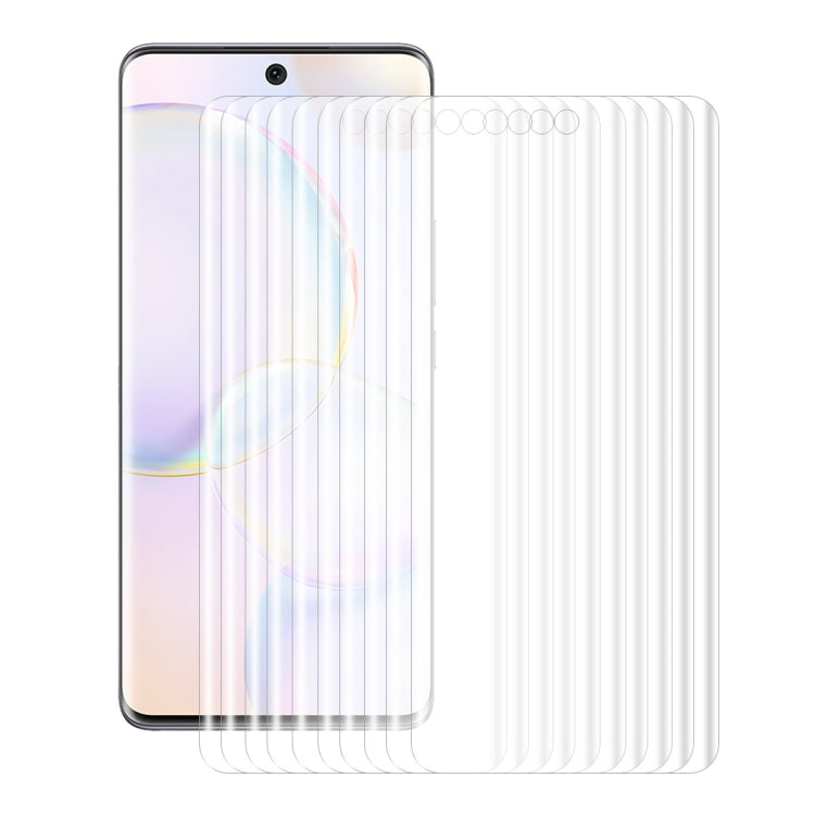 Clear curved PET screen protector film set for phone front, multiple curved panels
