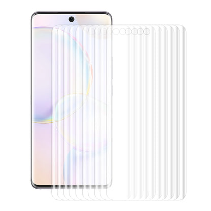 Clear curved PET screen protector film set for phone front, multiple curved panels