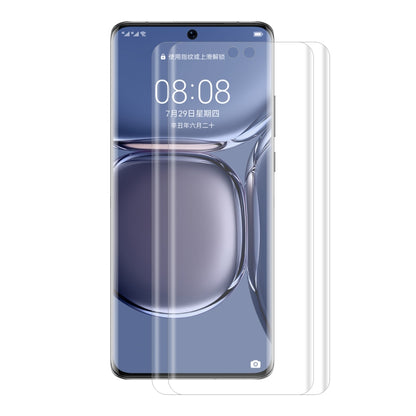 Curved PET screen protector film set for smartphone, full coverage, transparent