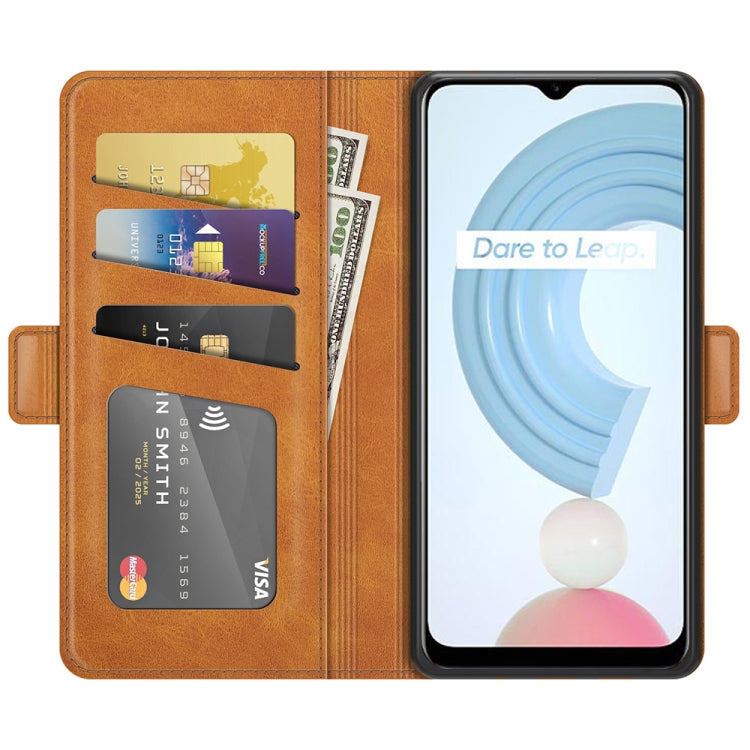 Brown leather wallet flip phone case with card slots and folio cover for phone