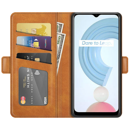 Brown leather wallet flip phone case with card slots and folio cover for phone