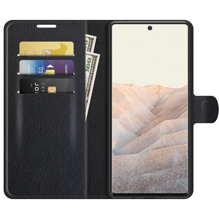 Black flip wallet case for Pixel 6 Pro with card slots and protective phone cover