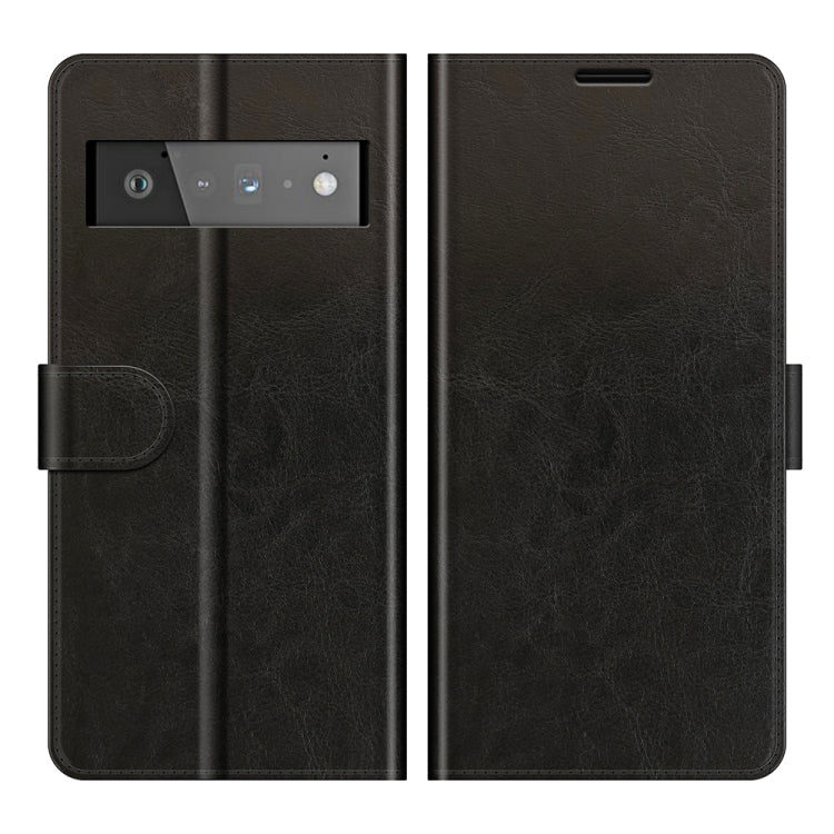 Black folio flip case with camera cutout and inner card holder for Pixel 6 Pro