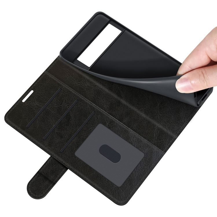 Black folio flip case with card slots and snap-on cover panel, Pixel 6 Pro