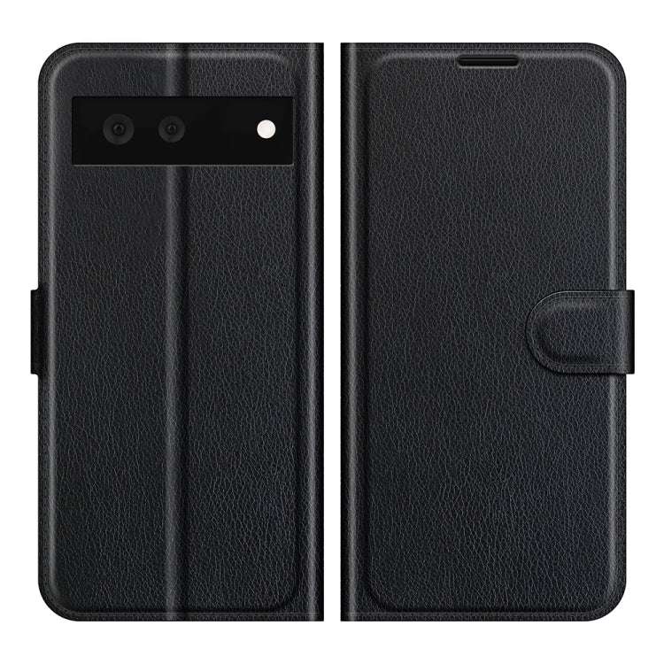 Black textured flip phone case with side wallet pocket for Google Pixel 6