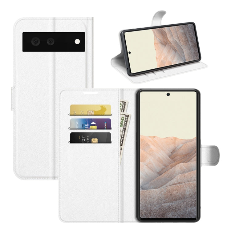 White flip protective phone case with card slots and holder for Google Pixel 6