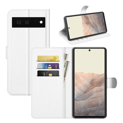 White flip protective phone case with card slots and holder for Google Pixel 6