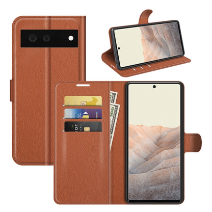 Brown flip protective phone case with card slots and holder for Google Pixel 6