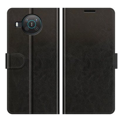 Black textured folio case for Nokia X10/X20 with front cover and camera cutout