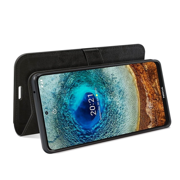 Black textured folio flip case for Nokia X10/X20 with front cover and stand