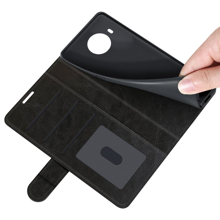 Black wallet flip case for Nokia X10/X20 with inner holder and card slot panel