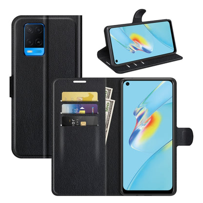 Black flip wallet protective case with card slots and stand for OPPO phone