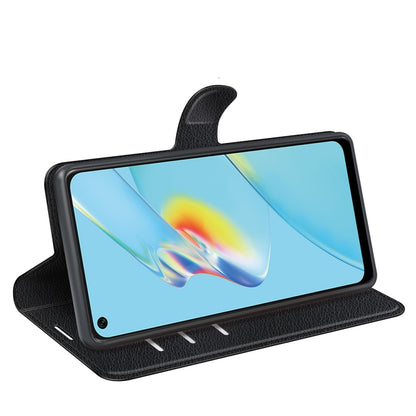 Black flip wallet case with kickstand viewing stand for OPPO phone