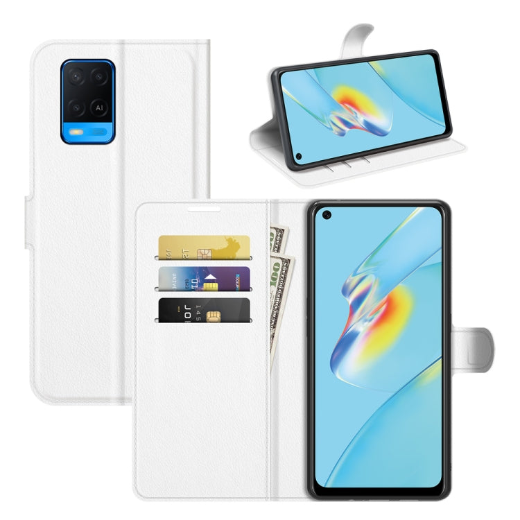 White flip wallet protective case with card slots and stand for OPPO phone
