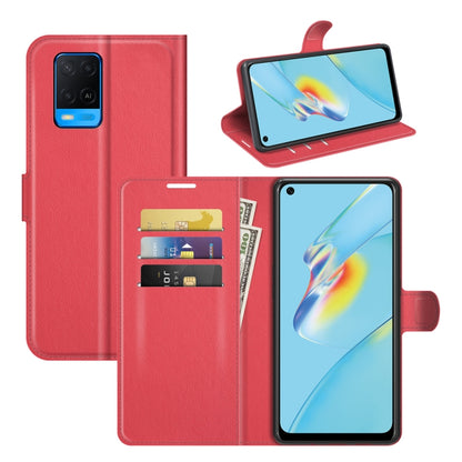 Red flip wallet protective case with card slots and stand for OPPO phone