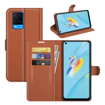 Brown flip wallet protective case with card slots and stand for OPPO phone