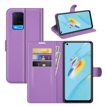 Purple flip wallet protective case with card slots and stand for OPPO phone