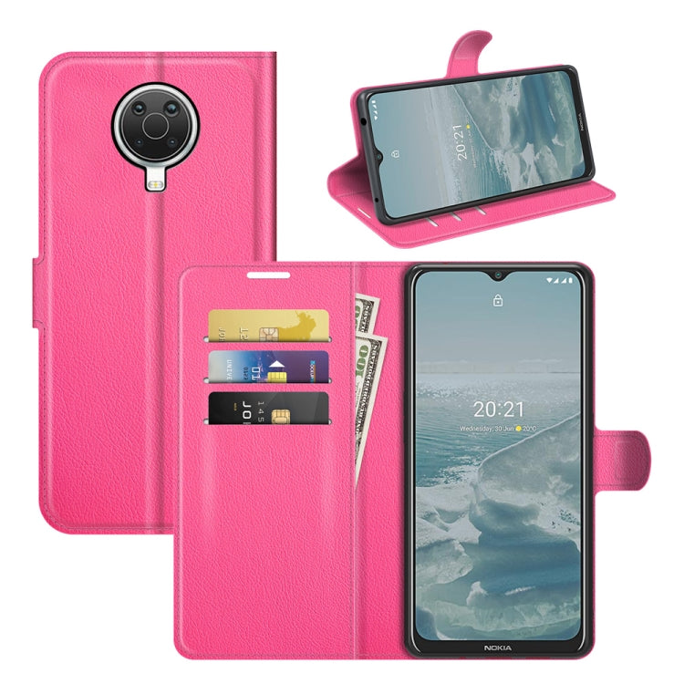 Hot pink flip wallet phone case with card slots and stand