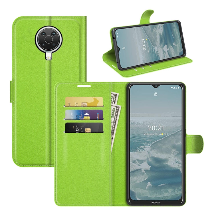Green flip wallet phone case with card slots and stand