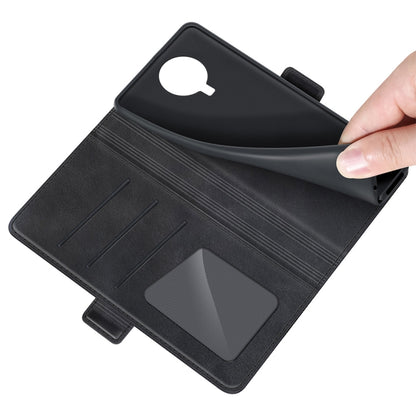 Black leather phone case interior with card slot and mesh pocket