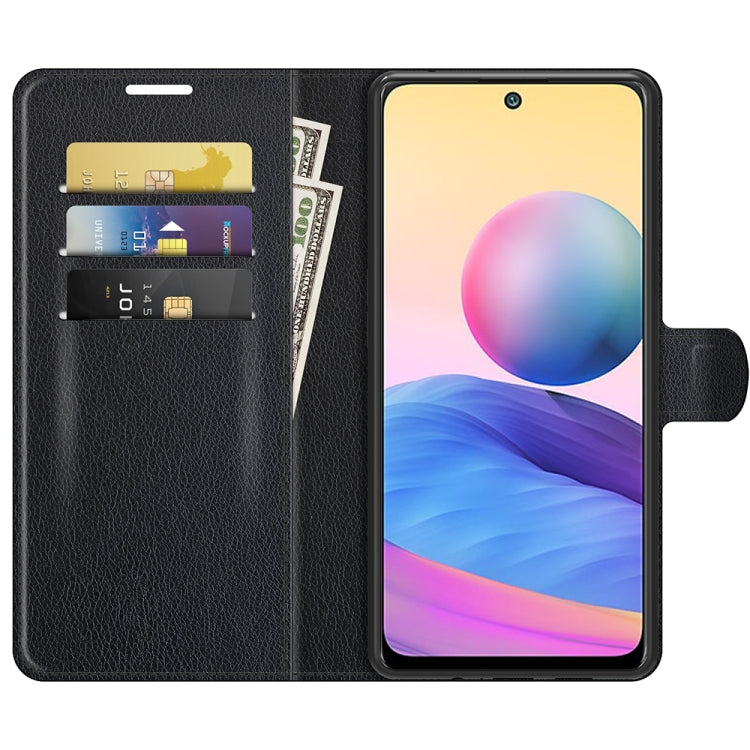 Black textured flip wallet case with card slots and cutouts for camera and ports