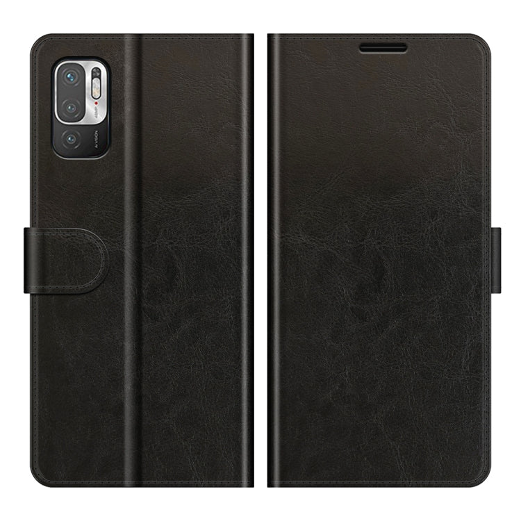 Black wallet flip phone case for Poco M3 Pro 5G, full coverage with card slot panel
