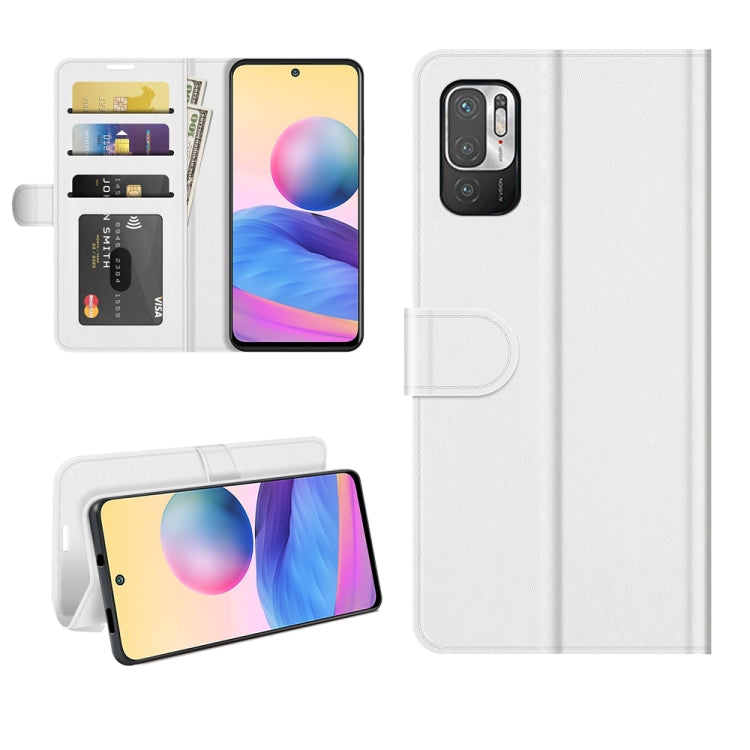 White wallet flip phone case for Poco M3 Pro 5G with card slots and magnetic closure