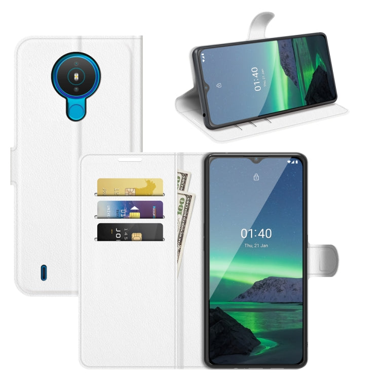 White flip protective case with card slots and wallet-style cover for Nokia 1.4