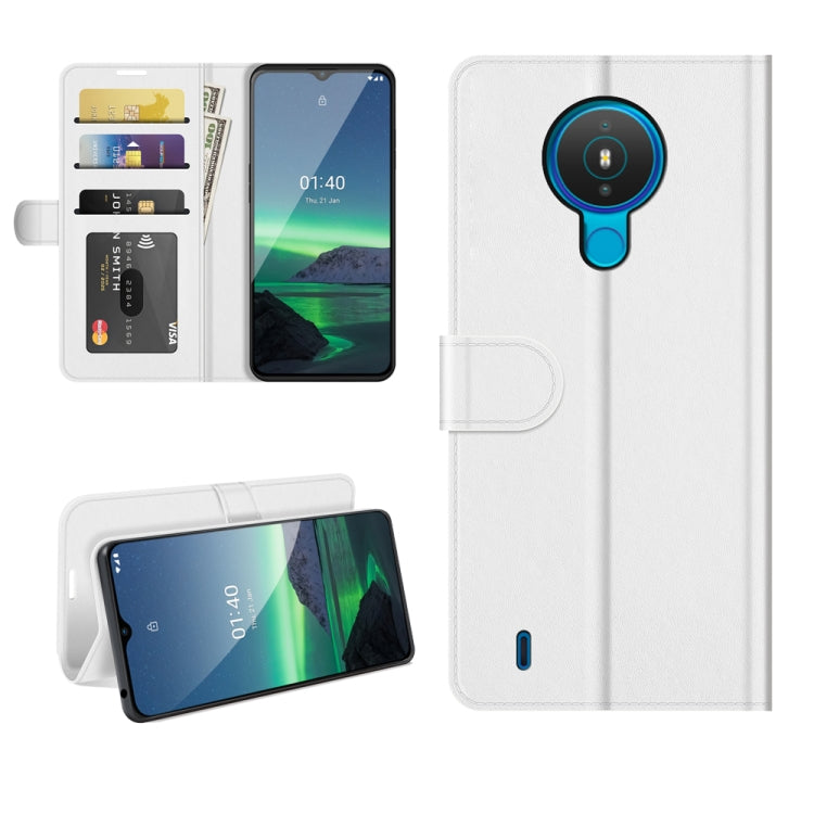 White flip protective phone case with card slots and wallet holder