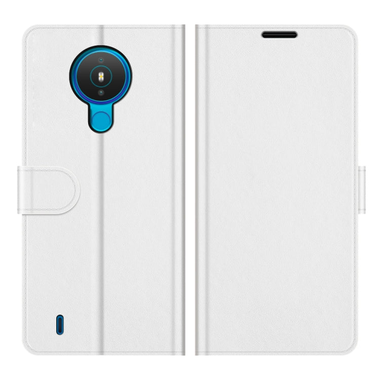 White flip protective phone case with camera cutout and wallet card slots
