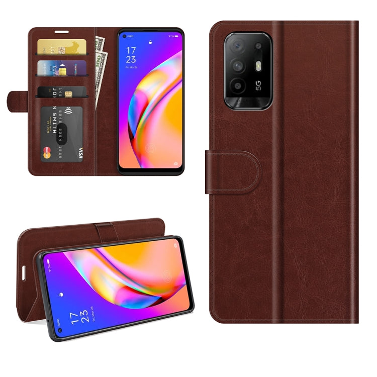 Brown flip wallet protective phone case with card slots and stand for viewing