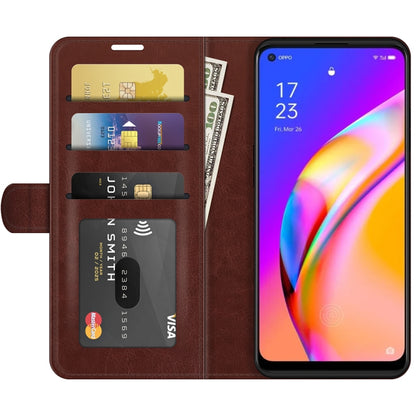 Brown flip wallet phone case showing multiple card slots and inner pocket