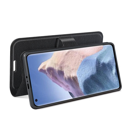 Black textured folio flip case with front camera cutout for Xiaomi Mi 11 Ultra