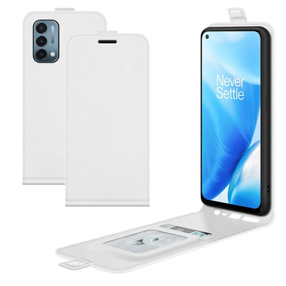 White wallet-style flip phone case with card slots and built-in photo frame