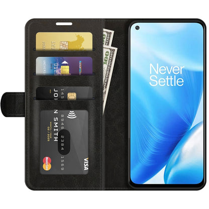 Black textured flip wallet phone case with card and ID slots