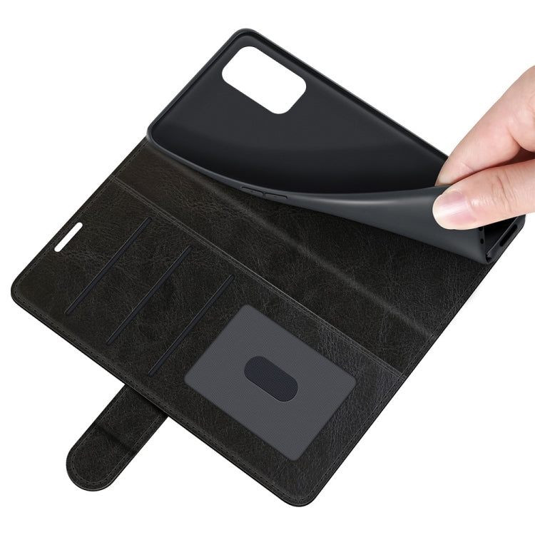 Black textured wallet phone case with card slot pocket and snap closure