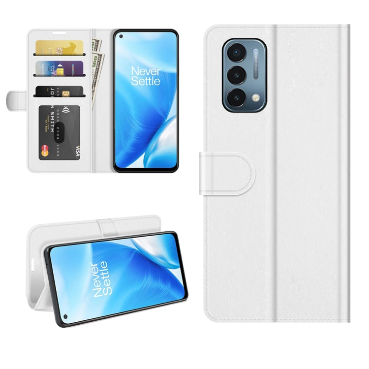 White flip wallet phone case with card slots and camera cutout