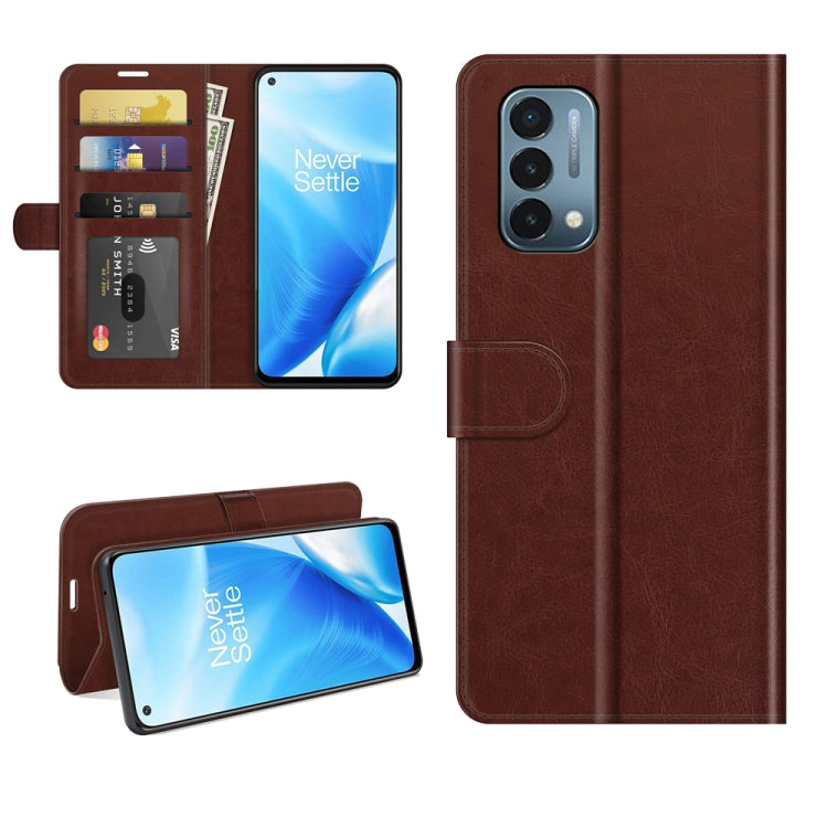 Brown textured flip wallet phone case with card slots and camera cutout
