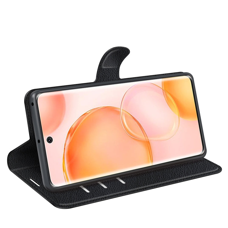 Black flip phone wallet case for For Honor 50 with stand for horizontal viewing
