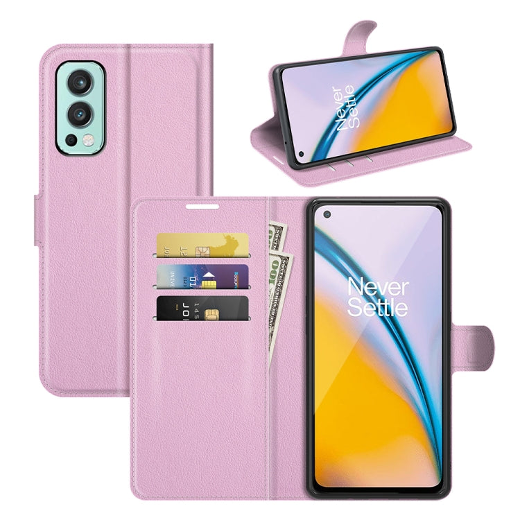 Pink litchi-texture flip phone case with card slots and magnetic holder cover.