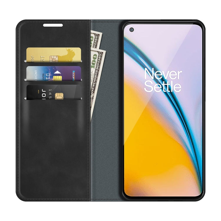 Black magnetic leather phone wallet case with card slots and interior card pockets