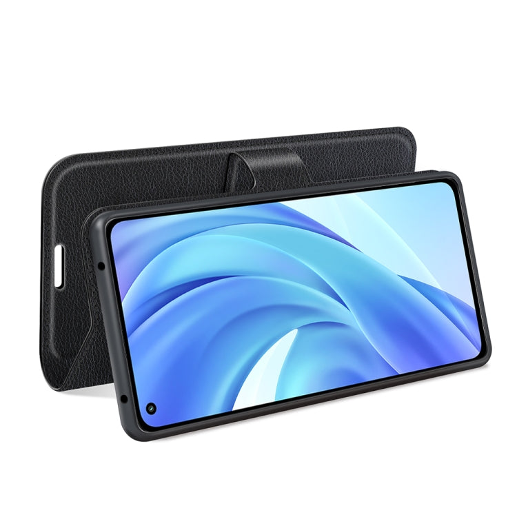 Xiaomi Mi 11 Lite flip protective wallet case, black textured exterior with flip cover