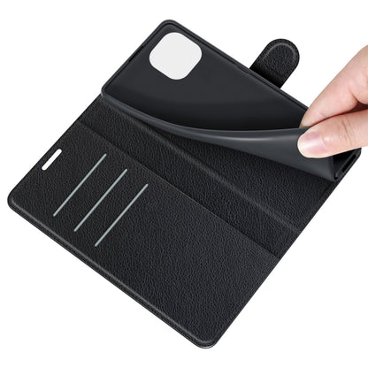 Xiaomi Mi 11 Lite flip wallet case, black with card slots and clear camera cutout