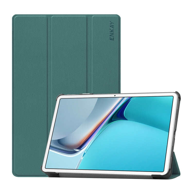 For Huawei MatePad 11 2021 ENKAY Custer Texture Horizontal Flip PU+PC Leather Case with Three-folding Holder & Sleep / Wake-up Function, For Huawei MatePad 11 2021