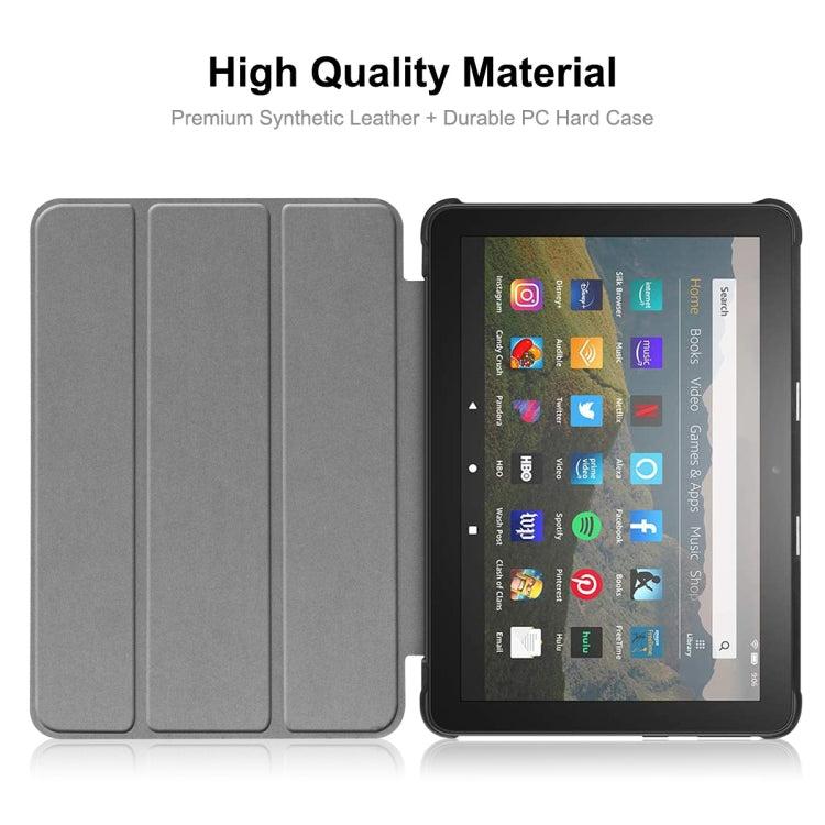 ENKAY flip case showing synthetic leather cover and hard PC back case for Fire HD 8